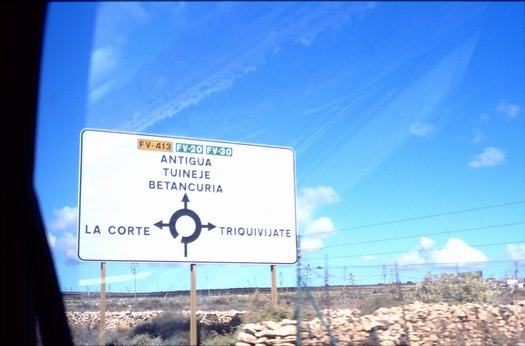 Hinweisschild Antigua / Fuerteventura